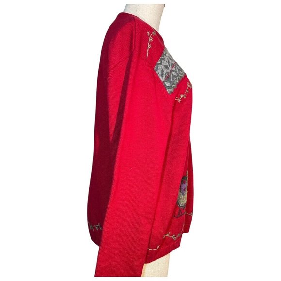 Woolrich Womens Christmas Sweater Size XL Pullover Crew Neck Santa Sleigh Nordic - Picture 5 of 10